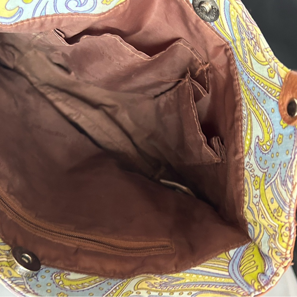 Longaberger Paisley Tote - Yellow and Brown - Picture 5 of 10